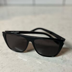 SAINT LAURENT YSL SL1F 1 COMBI Black Metal Classic Rectangular Sunglasses Unisex